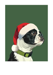 Holiday Boston Terrier Card