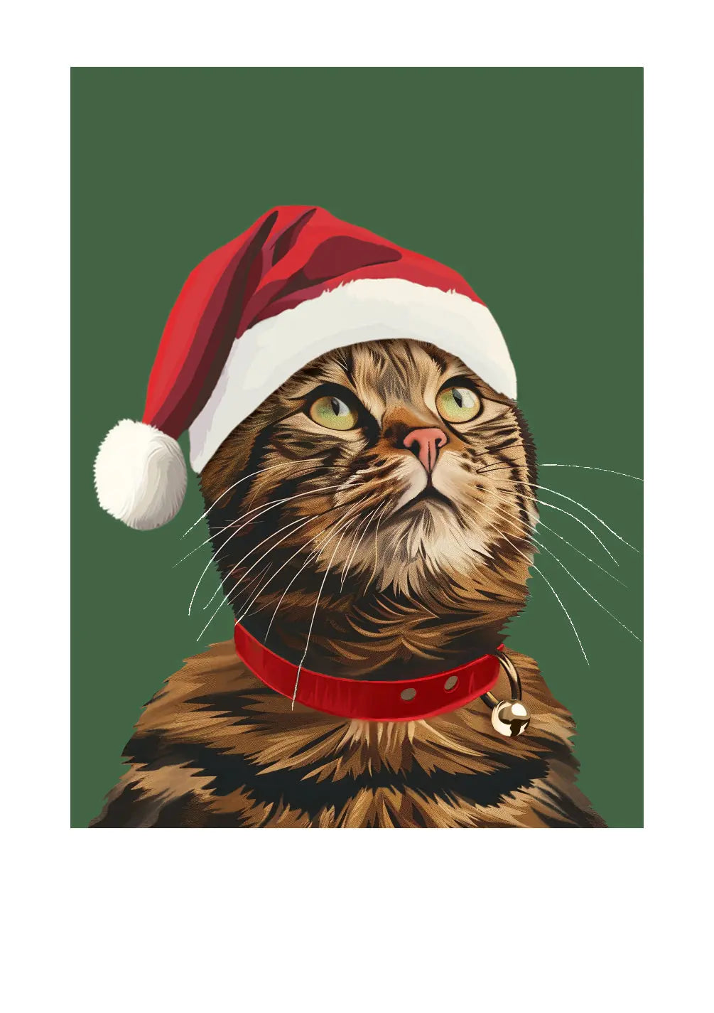 Holiday Brown Tabby Cat Card