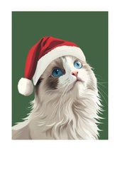 Holiday Ragdoll Cat Card