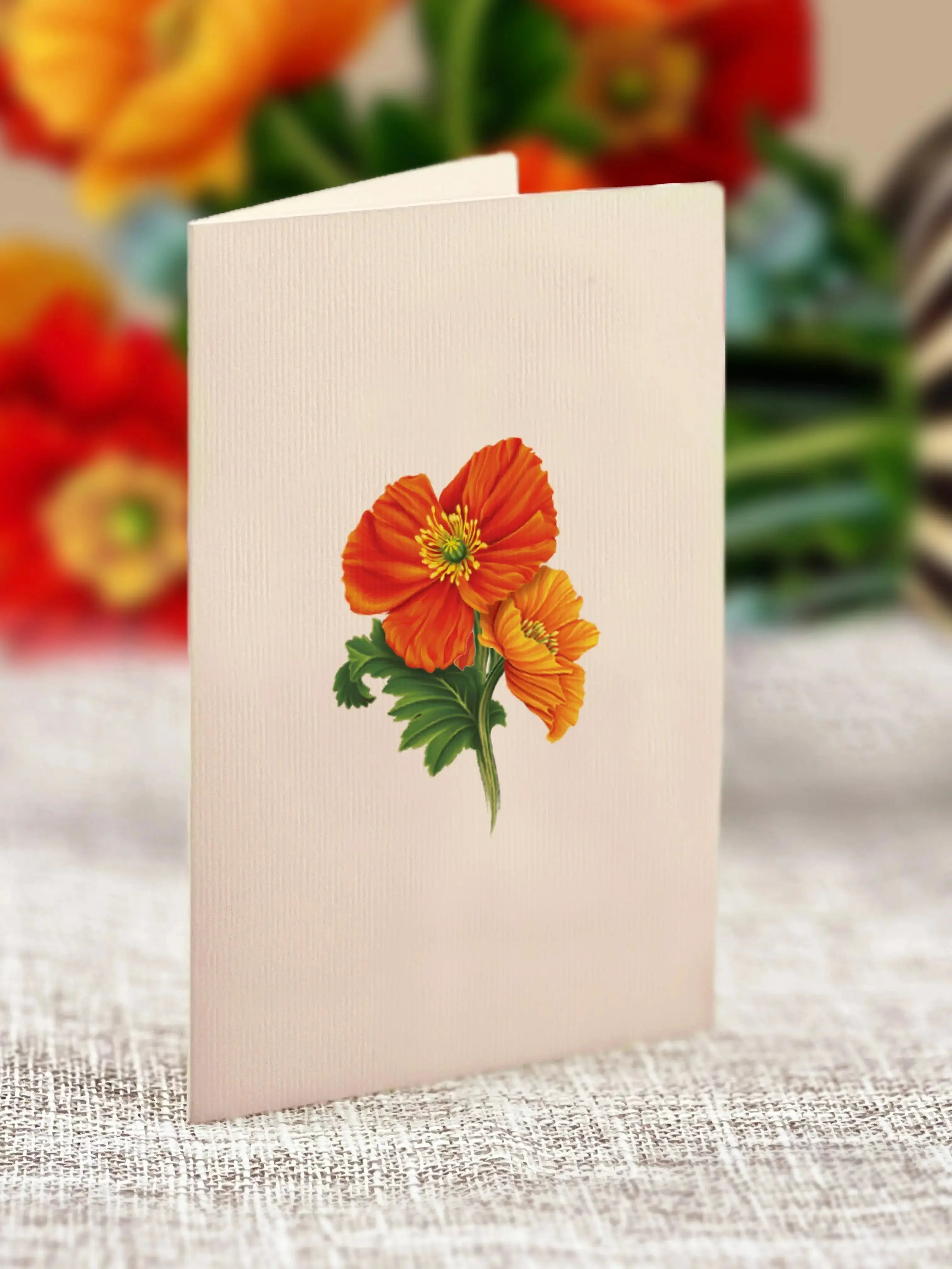 Mini French Poppies Pop-Up Card