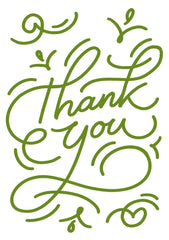 Thank You Swirl Script Card